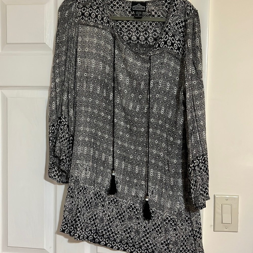 Boho black and white flow dress